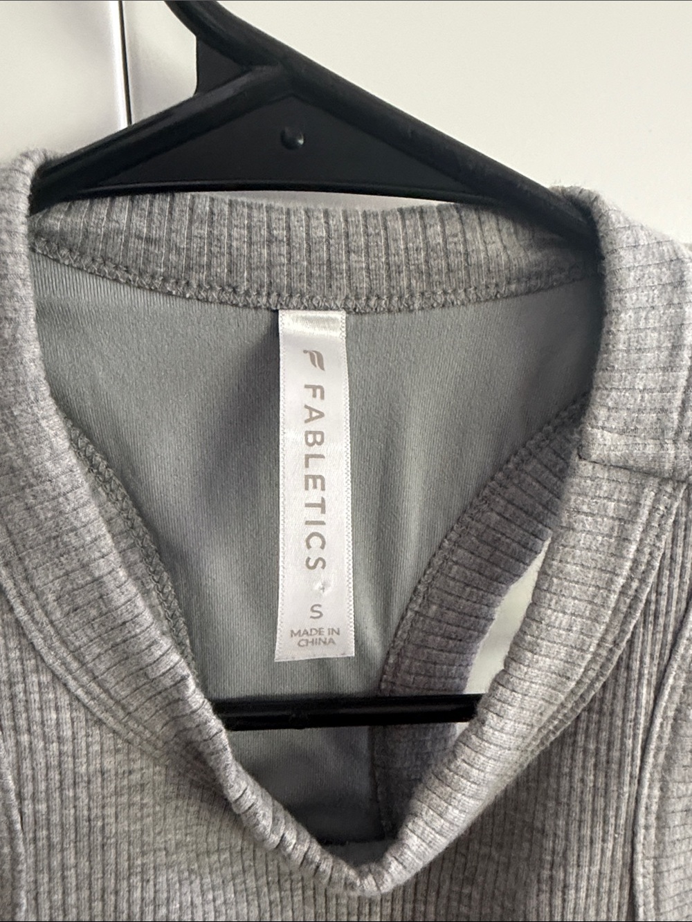 Fabletics Gray Ribbed High-Neck Tank - Picture 2 of 3